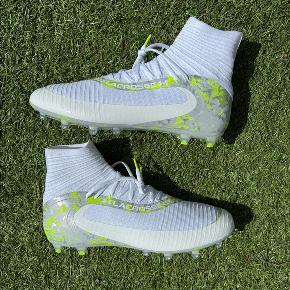 Under Armour White Grey Green UA Highlight 2 MC Lacrosse Cleats Sz(15) main image 6